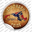 Southern Pride Maryland Novelty Circle Sticker Decal Small