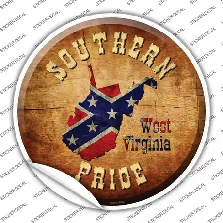 Southern Pride West Virginia Novelty Circle Sticker Decal Small