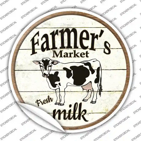 Farmers Market Milk Novelty Circle Sticker Decal Small