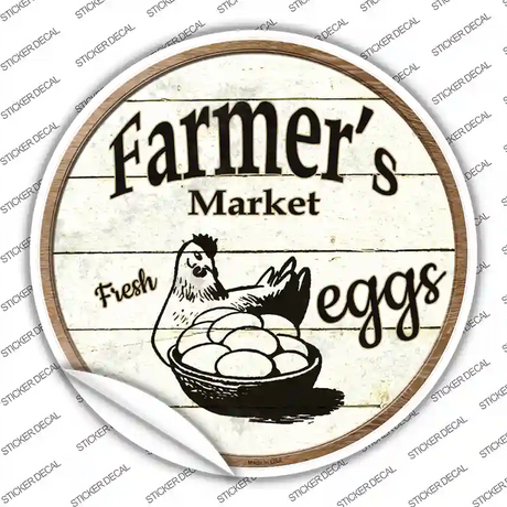 Farmers Market Eggs Novelty Circle Sticker Decal Small