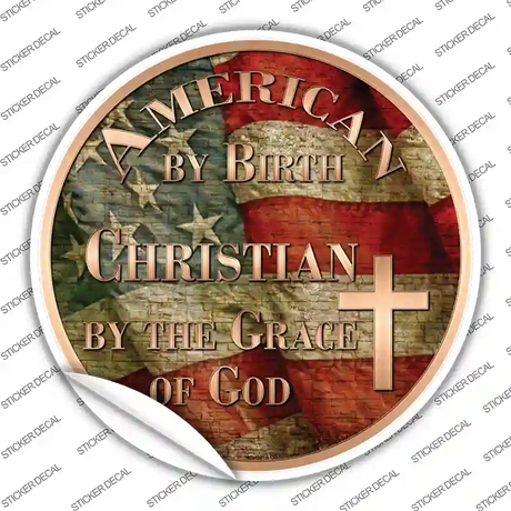 American Christian Novelty Circle Sticker Decal Small