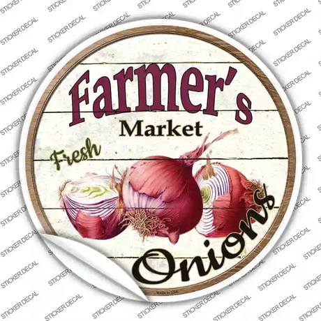 Farmers Market Onions Novelty Circle Sticker Decal Small