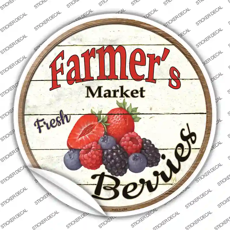 Farmers Market Berries Novelty Circle Sticker Decal Small