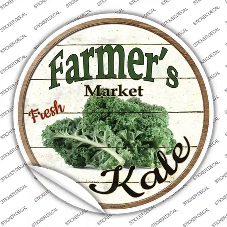 Farmers Market Kale Novelty Circle Sticker Decal Small