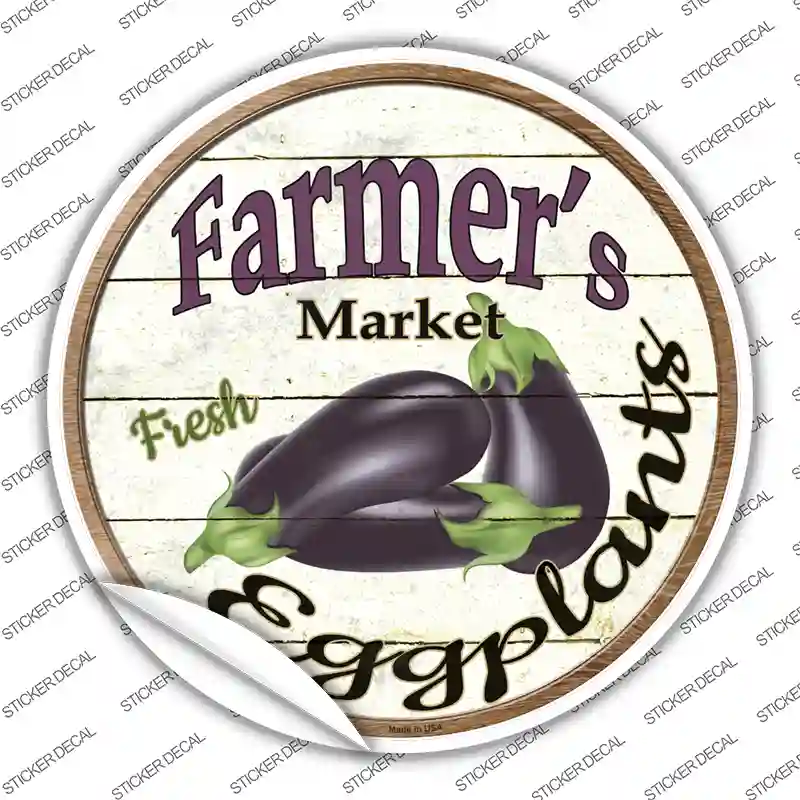 Farmers Market Eggplants Novelty Circle Sticker Decal Small