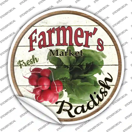 Farmers Market Radish Novelty Circle Sticker Decal Small