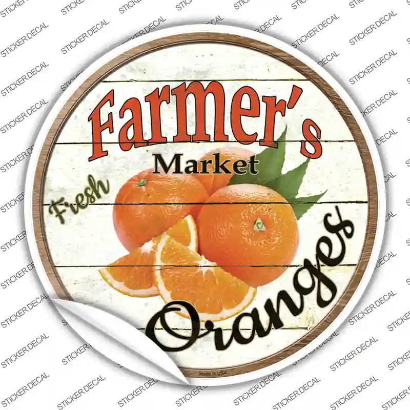 Farmers Market Oranges Novelty Circle Sticker Decal Small