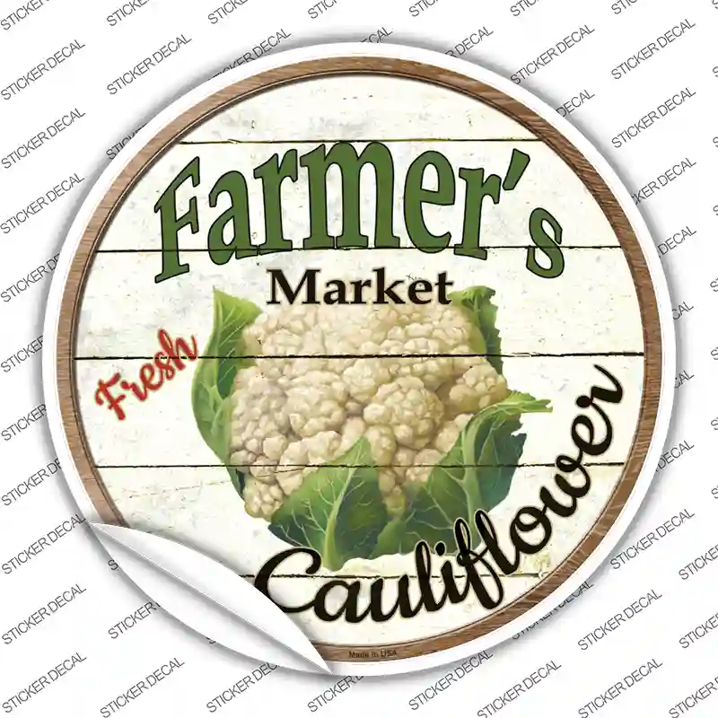 Farmers Market Cauliflower Novelty Circle Sticker Decal Small