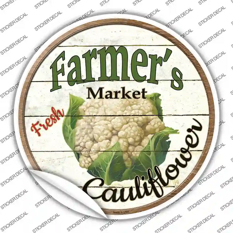 Farmers Market Cauliflower Novelty Circle Sticker Decal Small