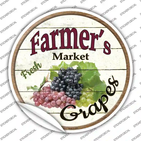 Farmers Market Grapes Novelty Circle Sticker Decal Small