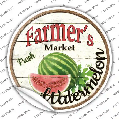 Farmers Market Watermelon Novelty Circle Sticker Decal Small