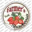 Farmers Market Strawberries Novelty Circle Sticker Decal Small