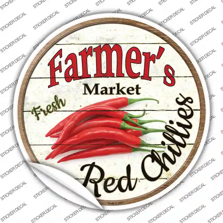 Farmers Market Red Chillies Novelty Circle Sticker Decal Small