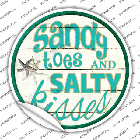 Sandy Toes Novelty Circle Sticker Decal Small