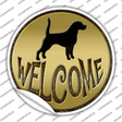 Welcome With Dogs Novelty Circle Sticker Decal Small