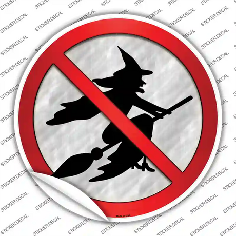 No Witches Novelty Circle Sticker Decal Small