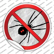 No Spiders Novelty Circle Sticker Decal Small