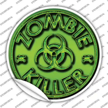 Zombie Killer Novelty Circle Sticker Decal Small