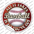 Baseball Novelty Circle Sticker Decal Small