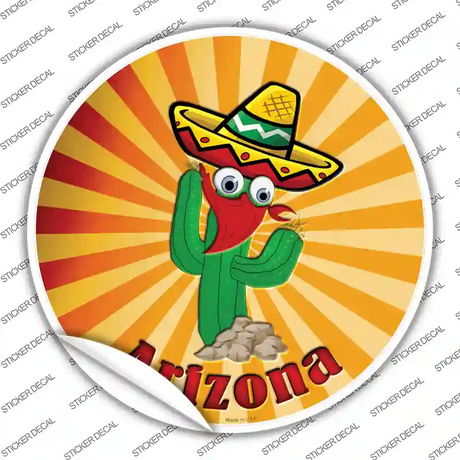 Cactus Arizona Novelty Circle Sticker Decal Small