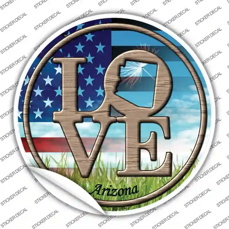 Love Arizona Novelty Circle Sticker Decal Small