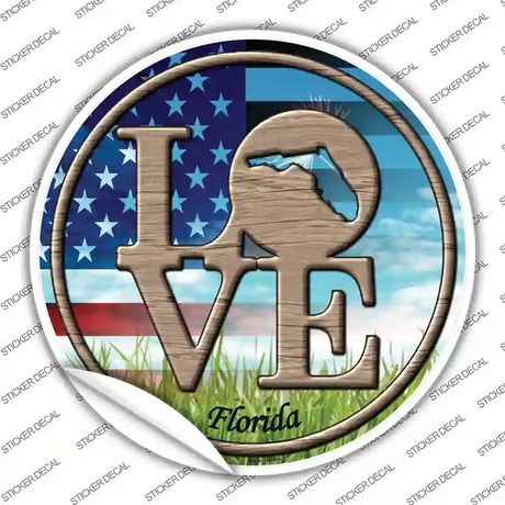 Love Florida Novelty Circle Sticker Decal Small