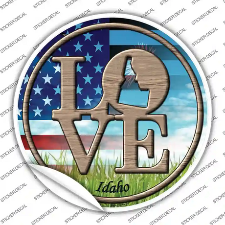 Love Idaho Novelty Circle Sticker Decal Small