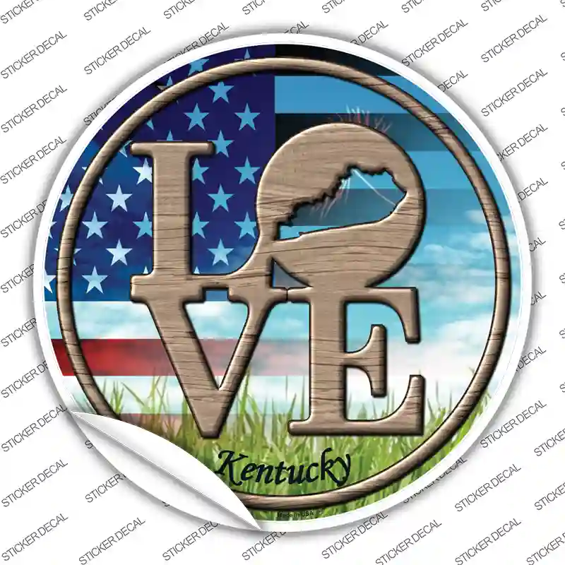 Love Kentucky Novelty Circle Sticker Decal