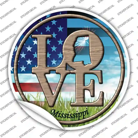 Love Mississippi Novelty Circle Sticker Decal Small