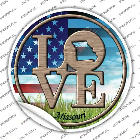 Love Missouri Novelty Circle Sticker Decal Small