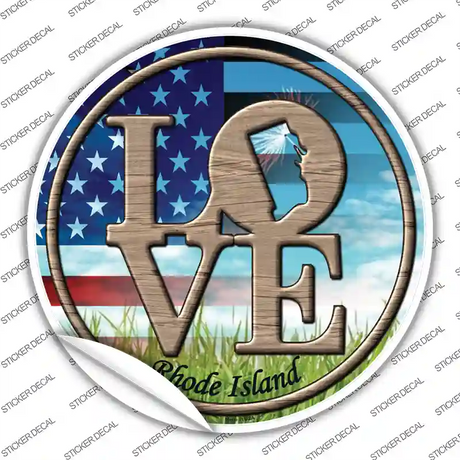 Love Rhode Island Novelty Circle Sticker Decal Small