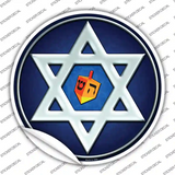 Hanukkah Star And Dreidel Novelty Circle Sticker Decal Small