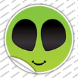 Alien Smile Face Novelty Circle Sticker Decal Small