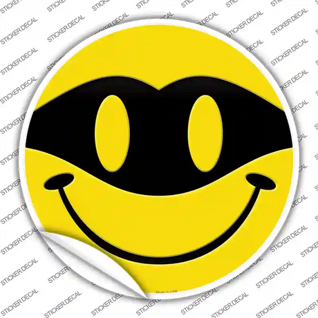 Masked Smile Novelty Circle Sticker Decal