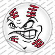 Angry Baseball Novelty Circle Sticker Decal Small