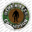 Hide and Seek Champion Bigfoot Novelty Circle Sticker Decal Small