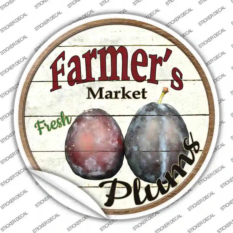 Farmers Market Plum Novelty Circle Sticker Decal Small