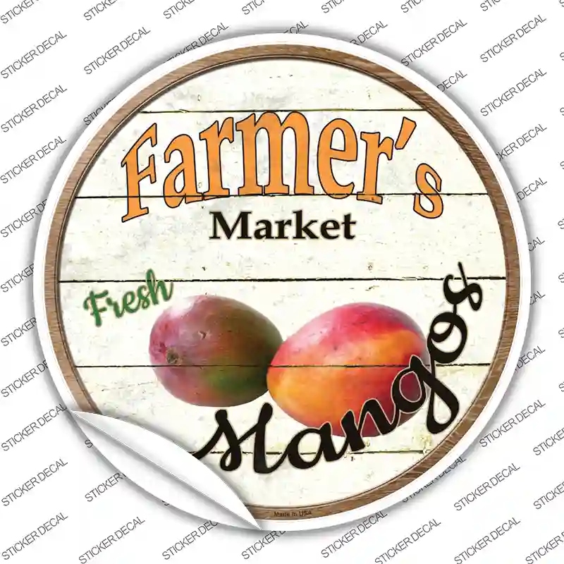 Farmers Market Mangos Novelty Circle Sticker Decal Small