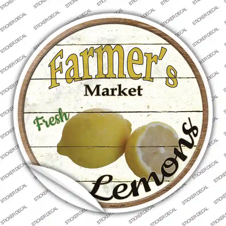 Farmers Market Lemons Novelty Circle Sticker Decal Small