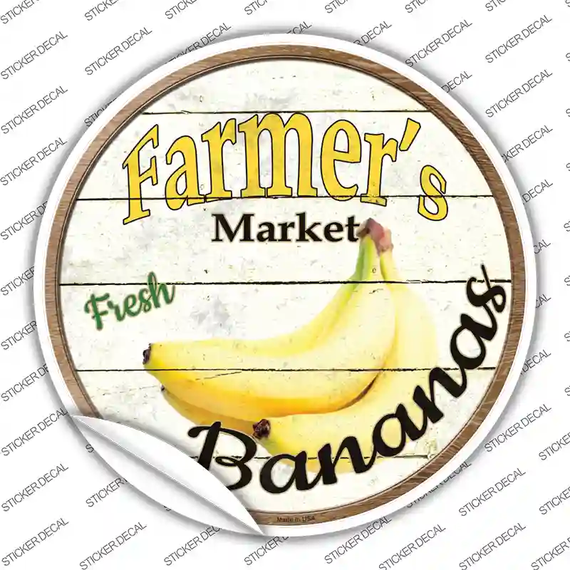 Farmers Market Bananas Novelty Circle Sticker Decal Small