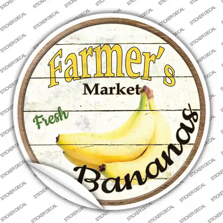 Farmers Market Bananas Novelty Circle Sticker Decal Small