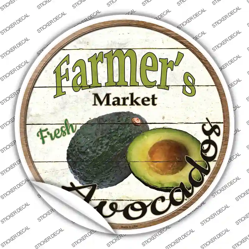 Farmers Market Avocados Novelty Circle Sticker Decal Small