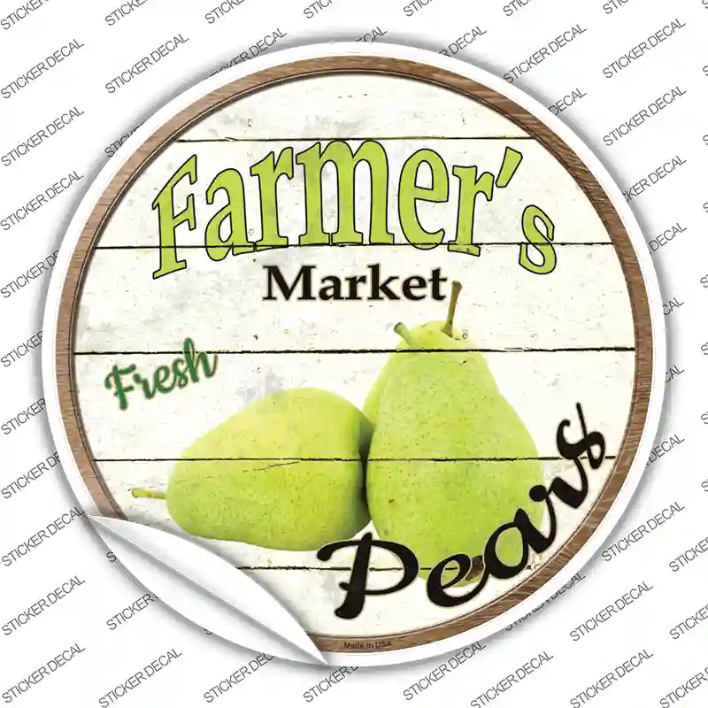 Farmers Market Pears Novelty Circle Sticker Decal Small