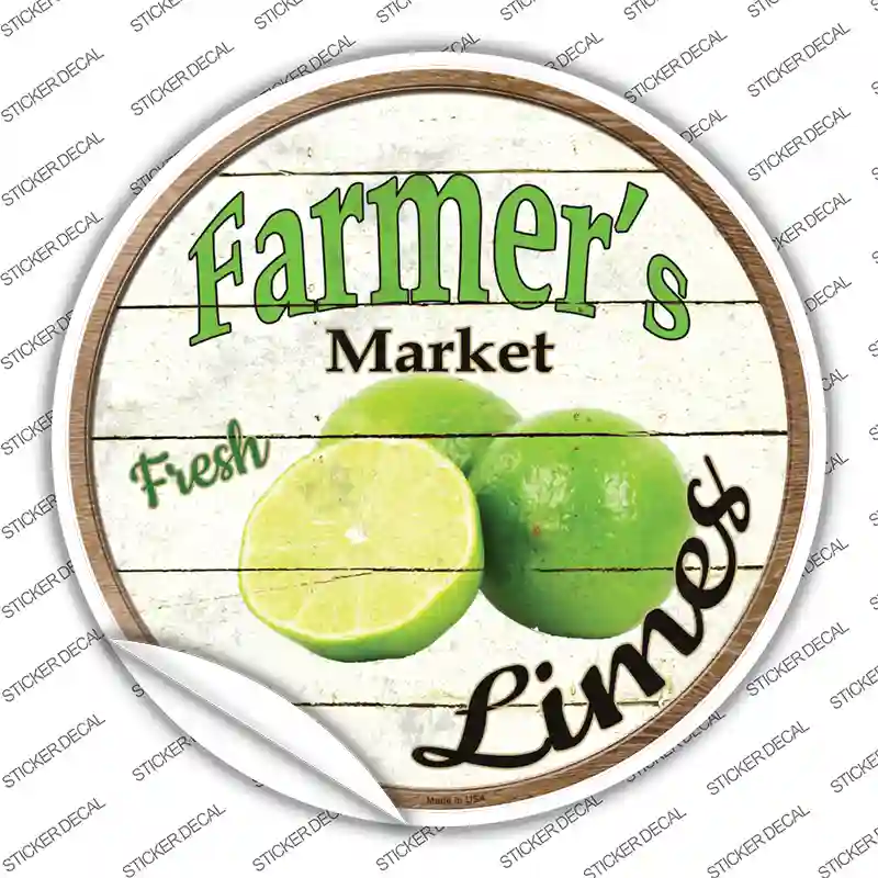 Farmers Market Limes Novelty Circle Sticker Decal Small