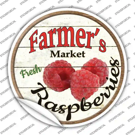 Farmers Market Raspberries Novelty Circle Sticker Decal Small