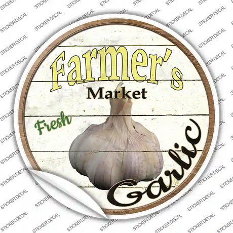 Farmers Market Garlic Novelty Circle Sticker Decal Small