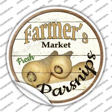 Farmers Market Parsnips Novelty Circle Sticker Decal Small