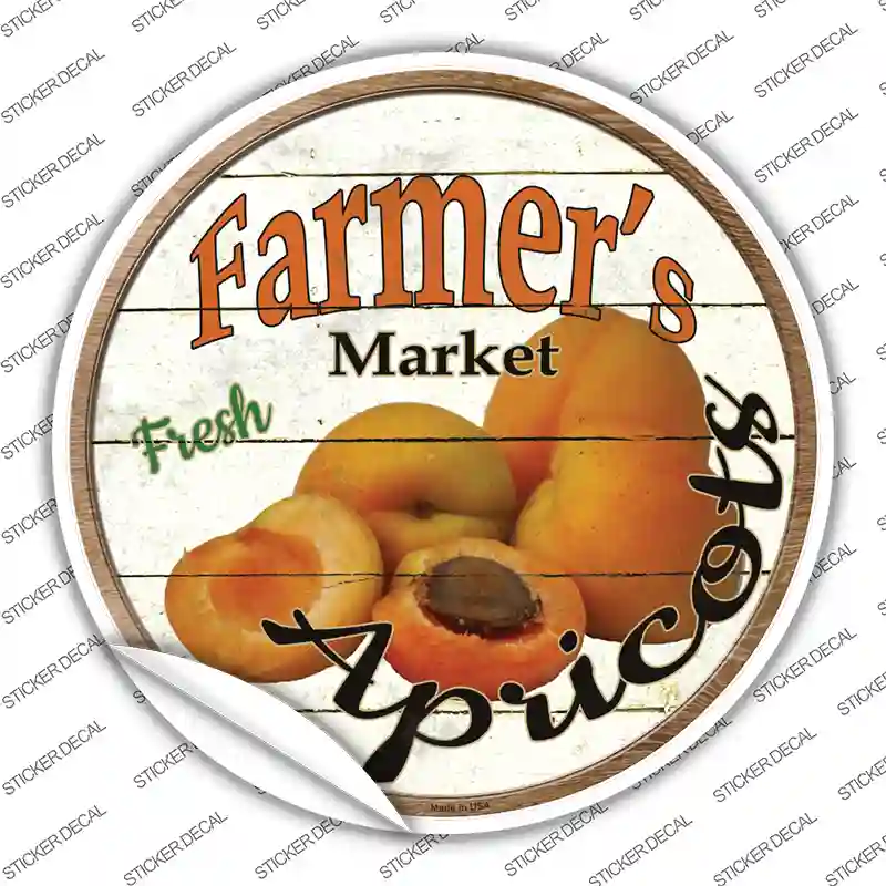 Farmers Market Apricots Novelty Circle Sticker Decal Small