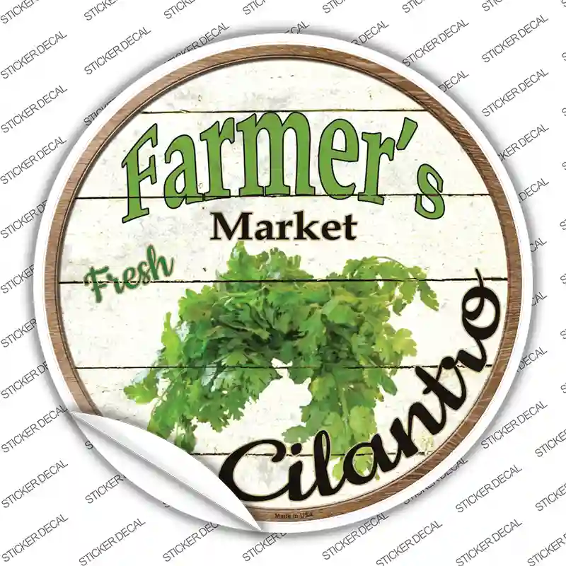 Farmers Market Cilantro Novelty Circle Sticker Decal Small