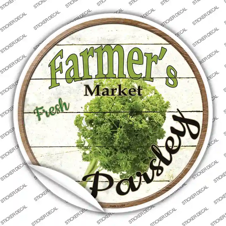 Farmers Market Parsley Novelty Circle Sticker Decal Small